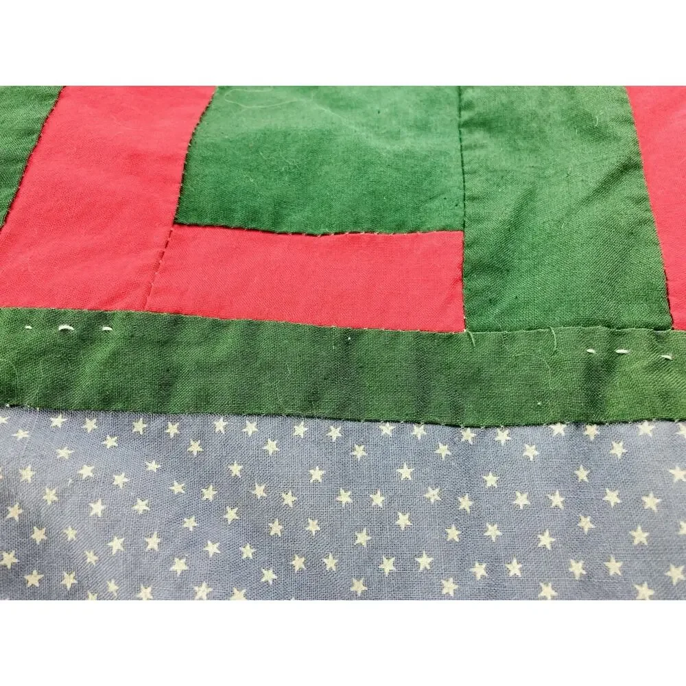 Vintage Folk Santa Christmas Art Wall Hanging Quilted Mary engelbreit Chimney ME